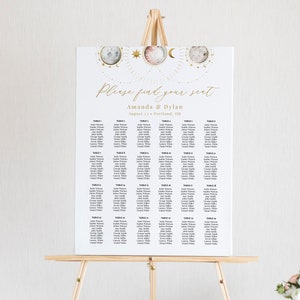 Celestial Seating Chart Template, Wedding Seating Chart Board Universe, Planets Seating Chart Poster, Large Seating Plan, Templett, C77