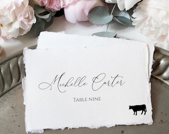 Place Card Template With Meal Icons Editable Wedding Place | Etsy
