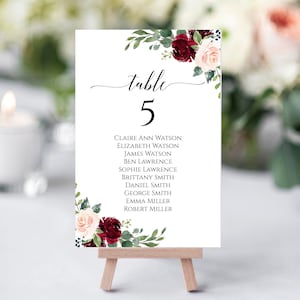 Wedding Seating Chart Template, Fully Editable Seating Cards, Seating Chart Sign, Seating Chart Template, Instant Download, Templett, C6 image 1