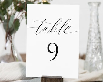 Minimalist Wedding Table Number Template, Editable Table Numbers, Classic Printable Table Number Cards, Modern Table Card, Templett, C71