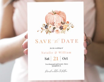 Fall wedding Autumn save the date Wedding Save the Date Formal elegant Save the Date Pumpkin Frame Save the date Fall save the date