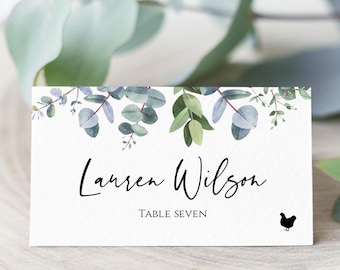 Instant Download Printable Editable Template WI290 Velvet Floral Wedding Place Card Wedding Place Card Template Escort Card
