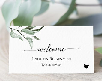 Script Place card Template Download Name Card Tag Escort cards Calligraphy Wedding Name Seating card Editable Place cards Templett 17