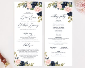 long wedding program etsy