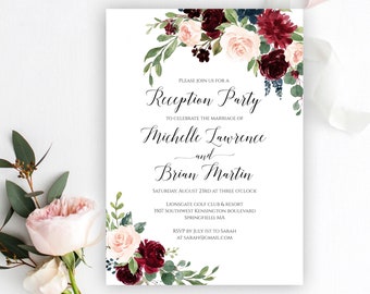 reception only invitation etsy