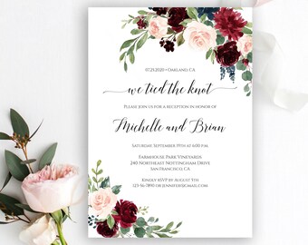 elopement reception invitation etsy