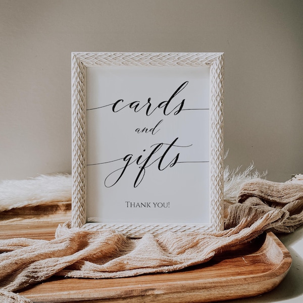 Cards And Gifts Sign Modern Gifts And Cards Minimalist Wedding Cards Sign Gifts And Cards Reception Sign Simple Wedding Sign Templett, C82