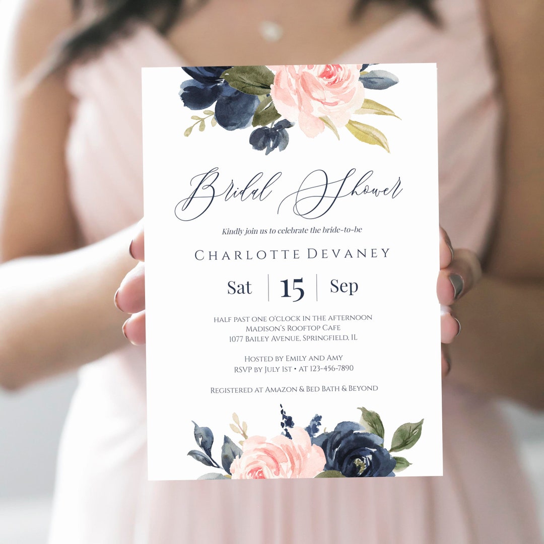 Printable Bridal Shower Invitation Template, Instant Download, Fully ...