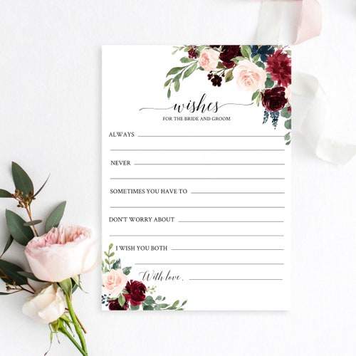 Printable Wedding Advice Cards Rustic Advice for the Bride - Etsy