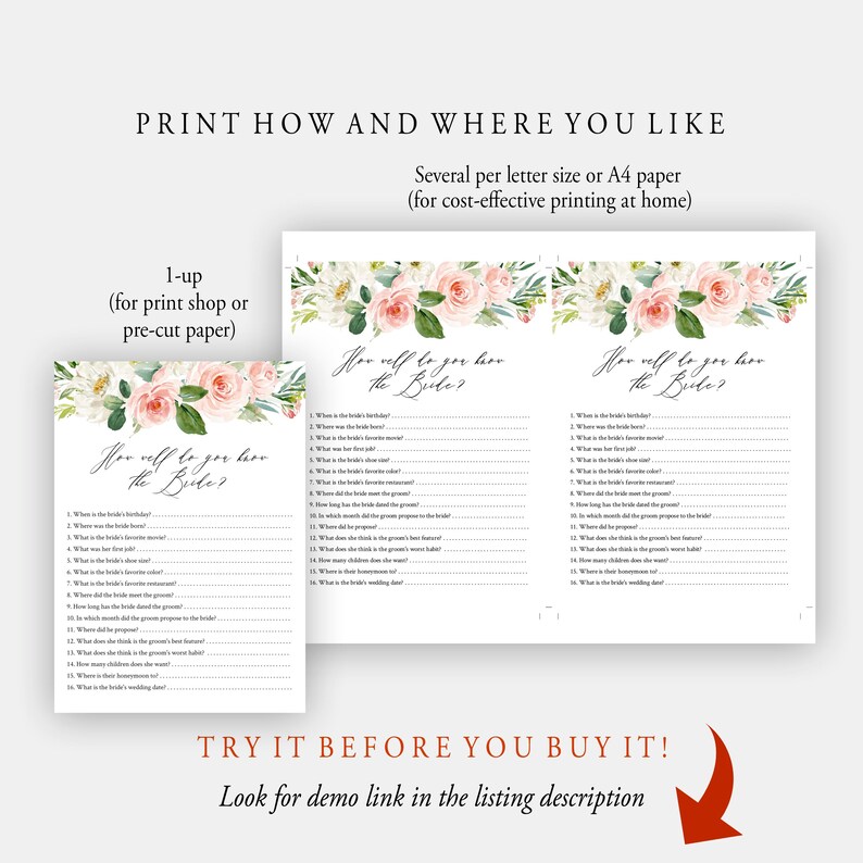 How well do you know the bride 100 editable who knows the etsy australia