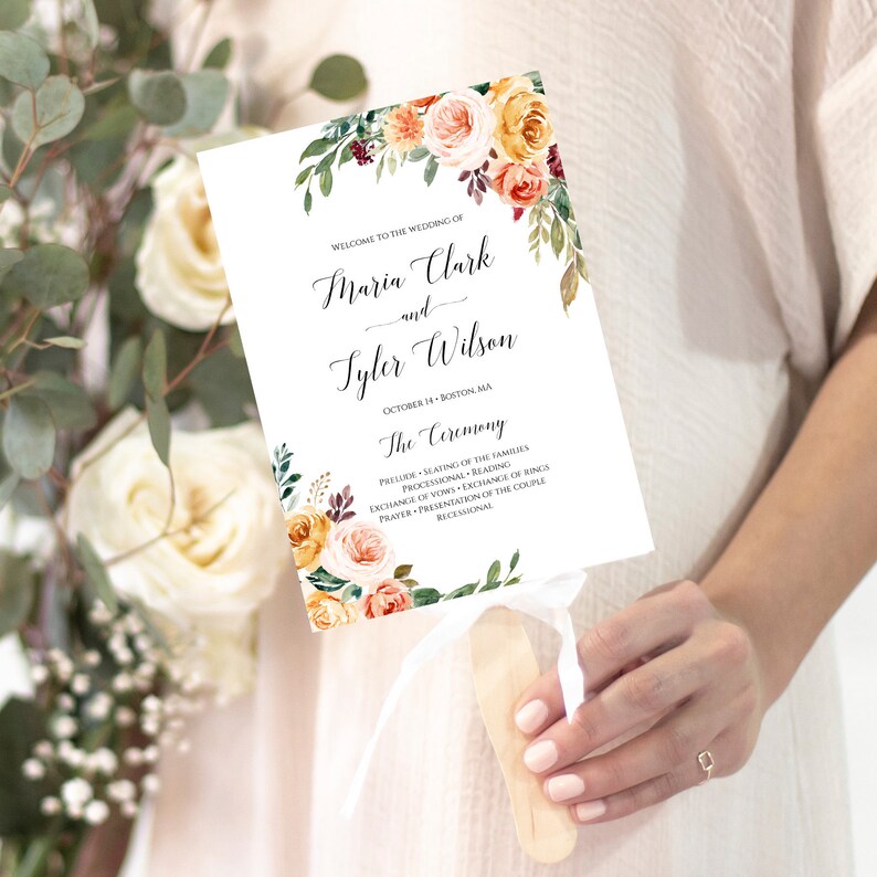 Editable Fan Program Template Download Printable Ceremony Etsy