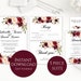 Wedding Invitation Template, Invitation Suite Template, Marsala Wedding Invitation, Editable Wedding Invite, Instant Download, Printable