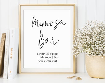 Mimosa Bar Sign Template Instant Download Bridal Shower Sign Wedding Sign Bubbly Bar Sign Wedding Bar Sign Minimalist Wedding Templett, C46