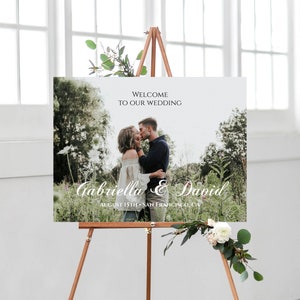 Photo Welcome Sign, Editable Wedding Welcome Sign With Photo, Instant Download, Printable Landscape Welcome To Our Wedding, Templett
