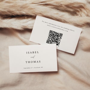 Hochzeit QR-Code Einlage Kartenvorlage Klassische Einladungseinlage Druckbare Brautdusche Einlage Formelle Hochzeit Info-Karte Templett, C89