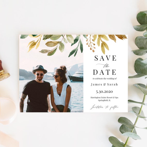 Printable Photo Save the Date Template Save the Date Card - Etsy