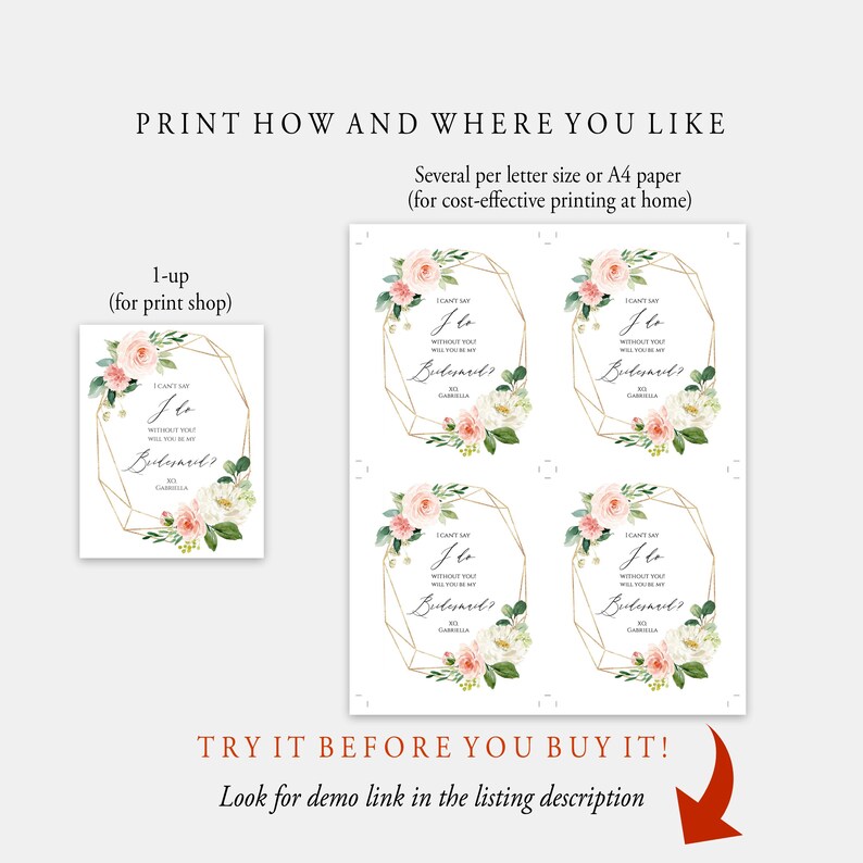 Bridesmaid Proposal Wine Label Instant Download Printable - Etsy