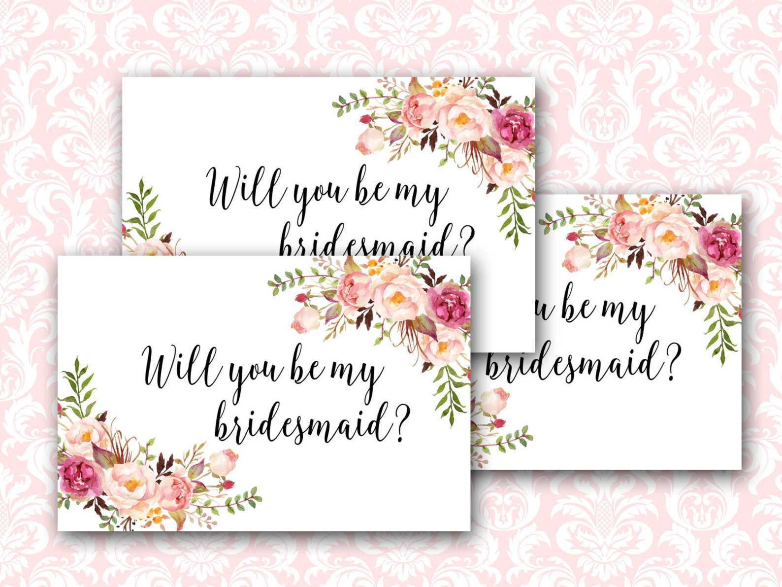 Will You Be My Bridesmaid Printable Bridesmaid Card Etsy