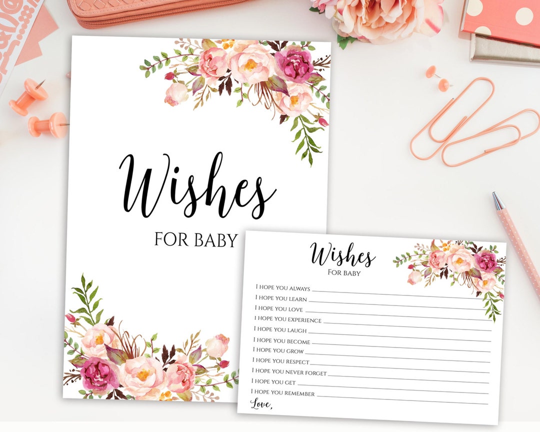 Wishes for Baby Baby Shower Printable, Wishes for Baby Printable ...