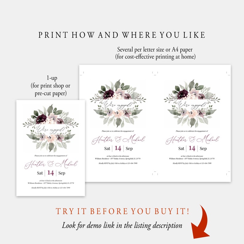 Printable Engagement Party Invitation Template Download 100% - Etsy