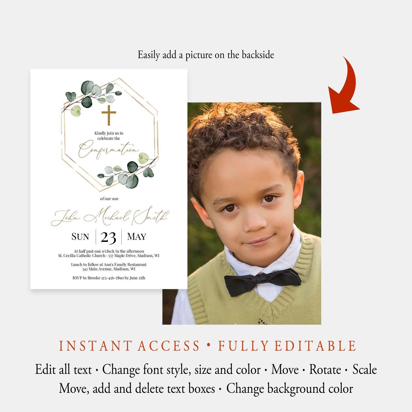 Confirmation Invitation Template Download Printable Etsy Australia