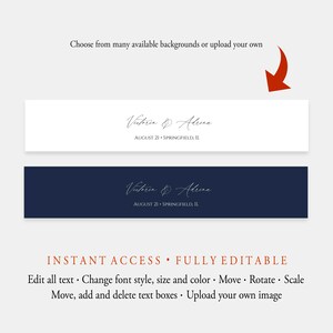 Wedding Belly Band Template Editable, Printable Belly Bands ...