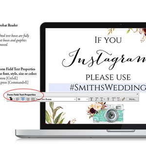 Instagram Wedding Sign, If You Instagram Sign, Instagram Template ...