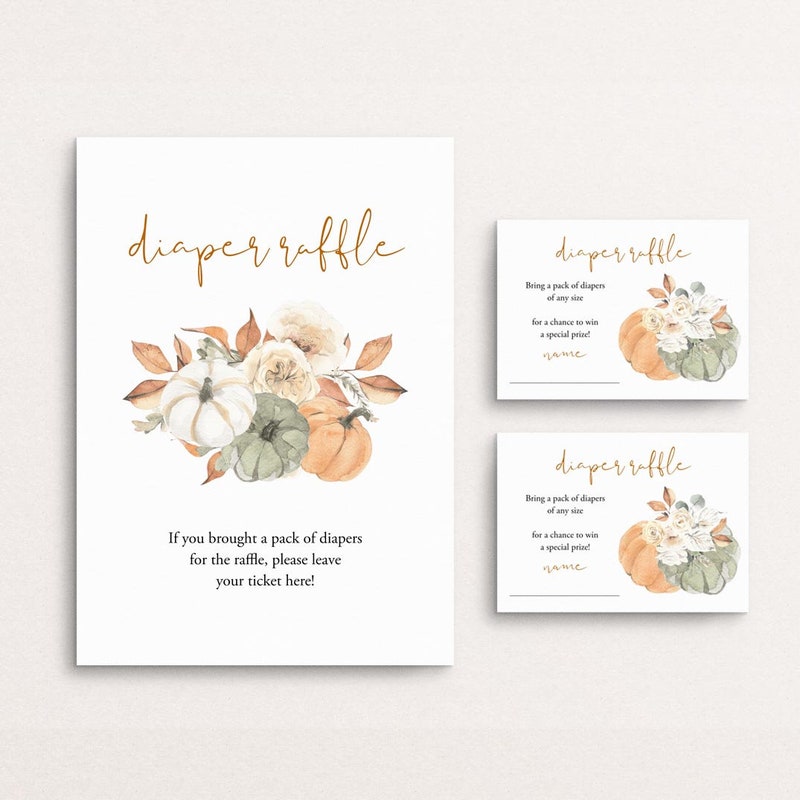 Fall Diaper Raffle Tickets Printable Fall Themed Diaper Raffle Cards - Etsy