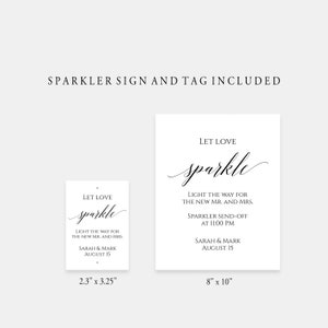 Editable Let Love Sparkle Tags, Instant Download, Sparkler Holder Tags ...