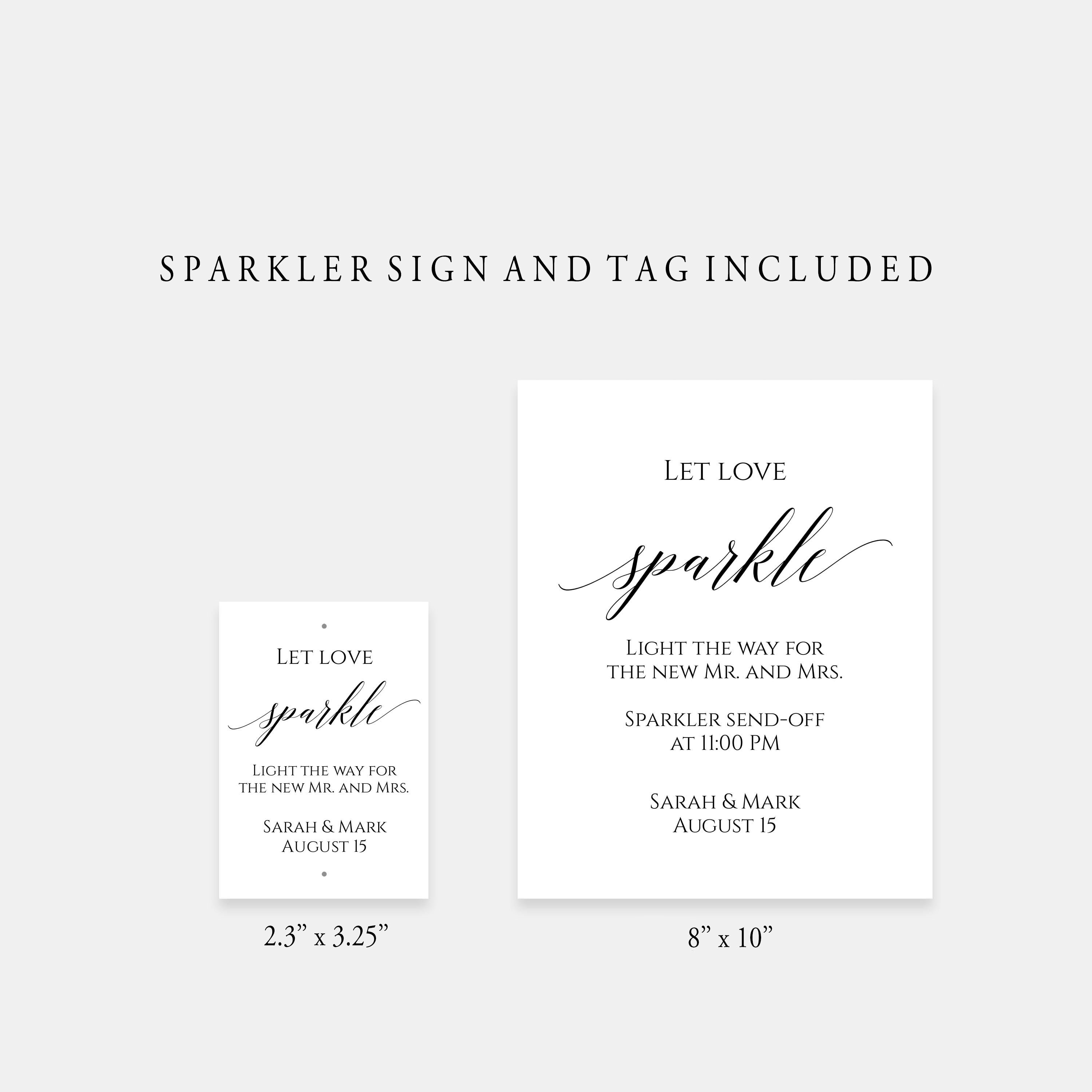 Editable Let Love Sparkle Tags Instant Download Sparkler | Etsy
