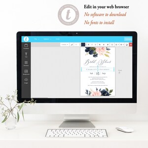 Printable Bridal Shower Invitation Template, Instant Download, Fully ...