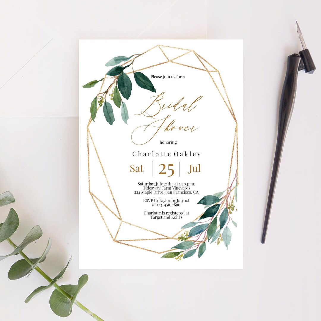 Bridal Shower Invitation Template Fully Editable Printable - Etsy