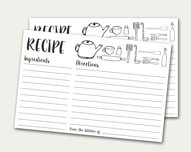 black and white recipe card template for word black and white recipe card template for word