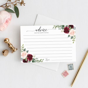Consejos para la feliz pareja, tarjeta de consejos para la boda, tarjetas de consejos, consejos para los recién casados, tarjeta de consejos imprimible, juego de ducha, Templett, C6
