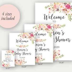 Welcome To Baby Shower, Baby Shower Welcome Sign Template, Baby Shower Sign, Printable Welcome Sign, Welcome Sign, Boho Chic Signs, C1 image 4