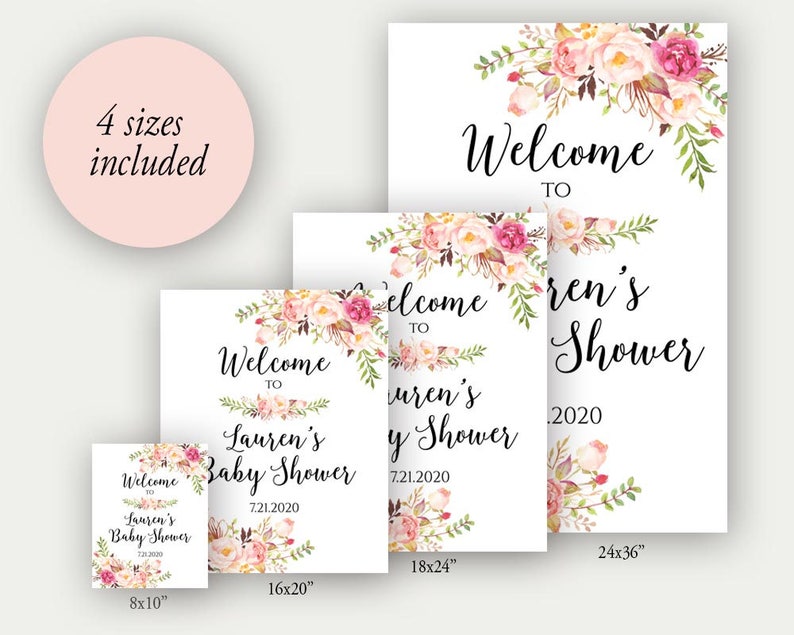 Welcome To Baby Shower, Baby Shower Welcome Sign Template, Baby Shower Sign, Printable Welcome Sign, Welcome Sign, Boho Chic Signs, C1 image 4