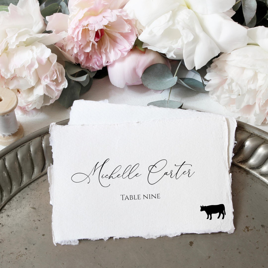 Printable Place Card Template With Meal Icons, Editable Wedding Place ...