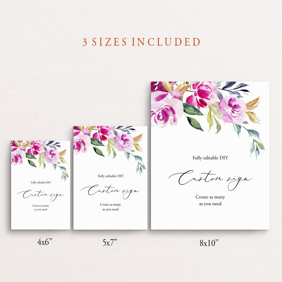 Custom Wedding Sign Template Instant Download Fully | Etsy