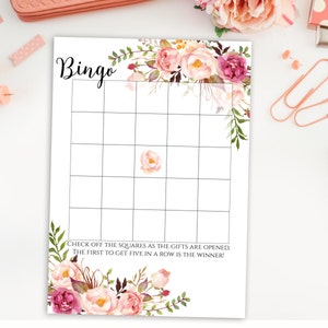 Baby Shower Bingo, Bingo Game, Floral Bingo Game, Bingo Cards, Boho Chic Bingo, Baby Shower Game, Baby Shower Activities, Gender Neutral, C1 image 1