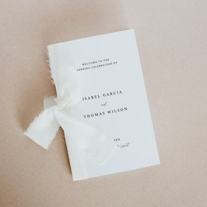Elegant Folded Wedding Program Template, Formal Ceremony Template, Book Fold Wedding Program, Classic Order Of Ceremony Long, Templett, C89