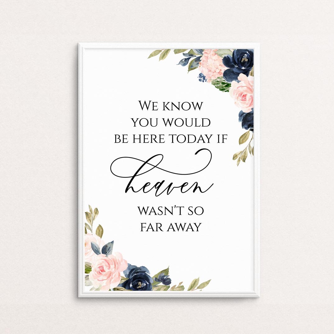 Gedenktischschild Für Hochzeit – Aufschrift „We Know You Would Be Here Today...“, Aus Holz (28x22 Cm), Mit Ständer