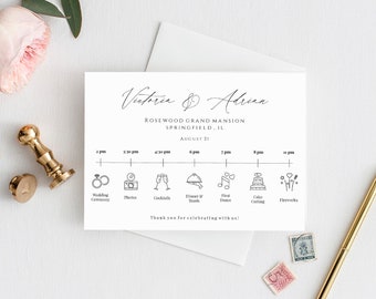 Classic Wedding Timeline Template Download, Printable Wedding Day Timeline, Editable Wedding Itinerary, Order Of Events, Templett, C34