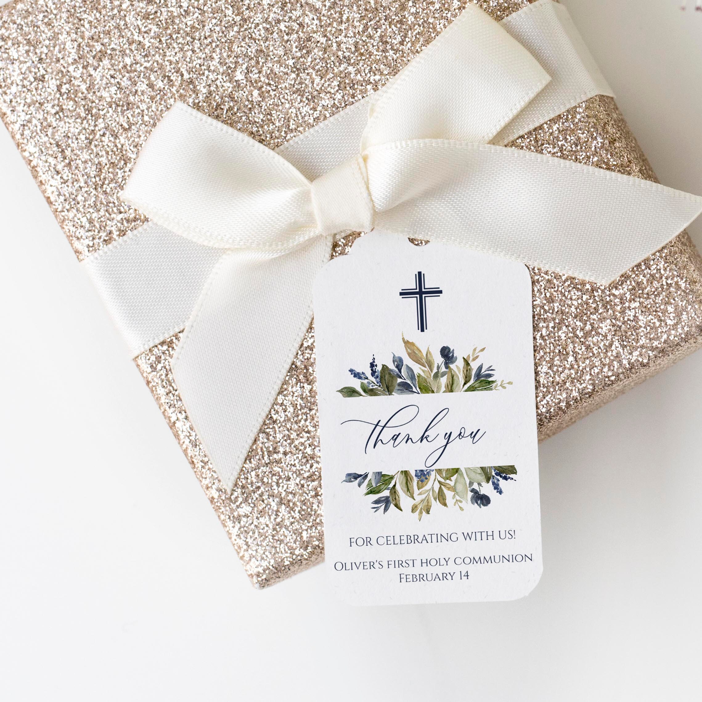 First Holy Communion Thank You Tag Template Instant Download - Etsy