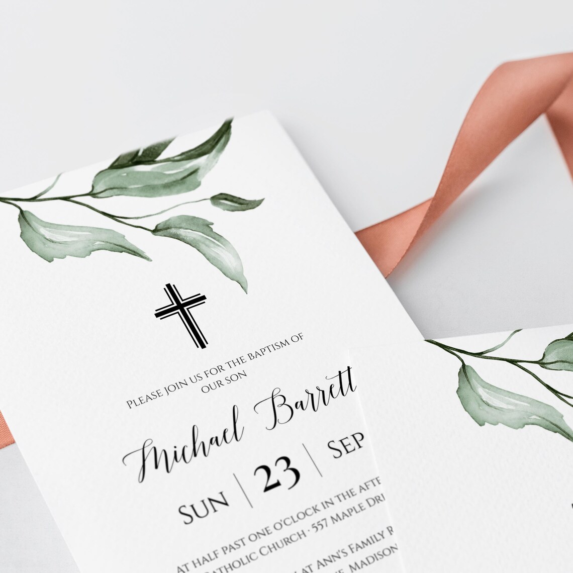 Printable Baptism Invitation Template Editable Boy Baptism - Etsy