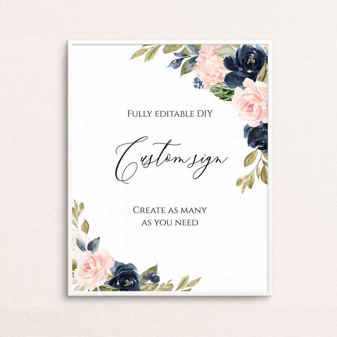 Custom Boho Wedding Sign Template, Fully Editable, Self-editable Sign ...