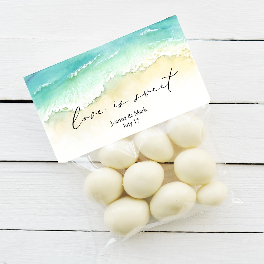 Seashore Favor Bag Topper Template, Editable Treat Bag Toppers ...