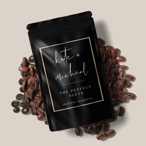 Étiquette de pochette de café Cadeau de café personnalisé Cadeau de café personnalisé Idée de cadeau de grain de café Cadeau de remerciement pour mariage Amateurs de café Templett, C85