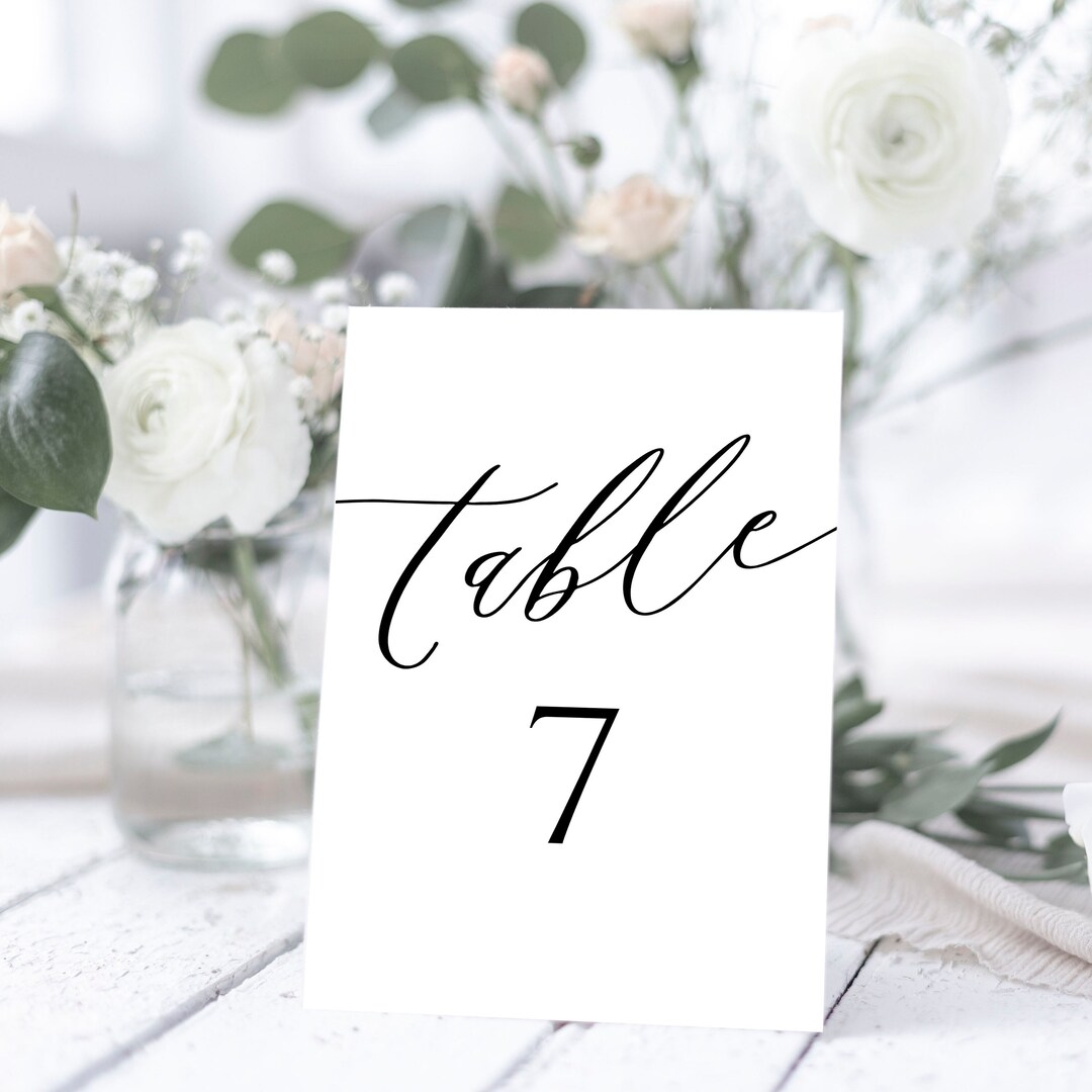 Wedding Table Number Template Editable Wedding Table Decor Printable ...