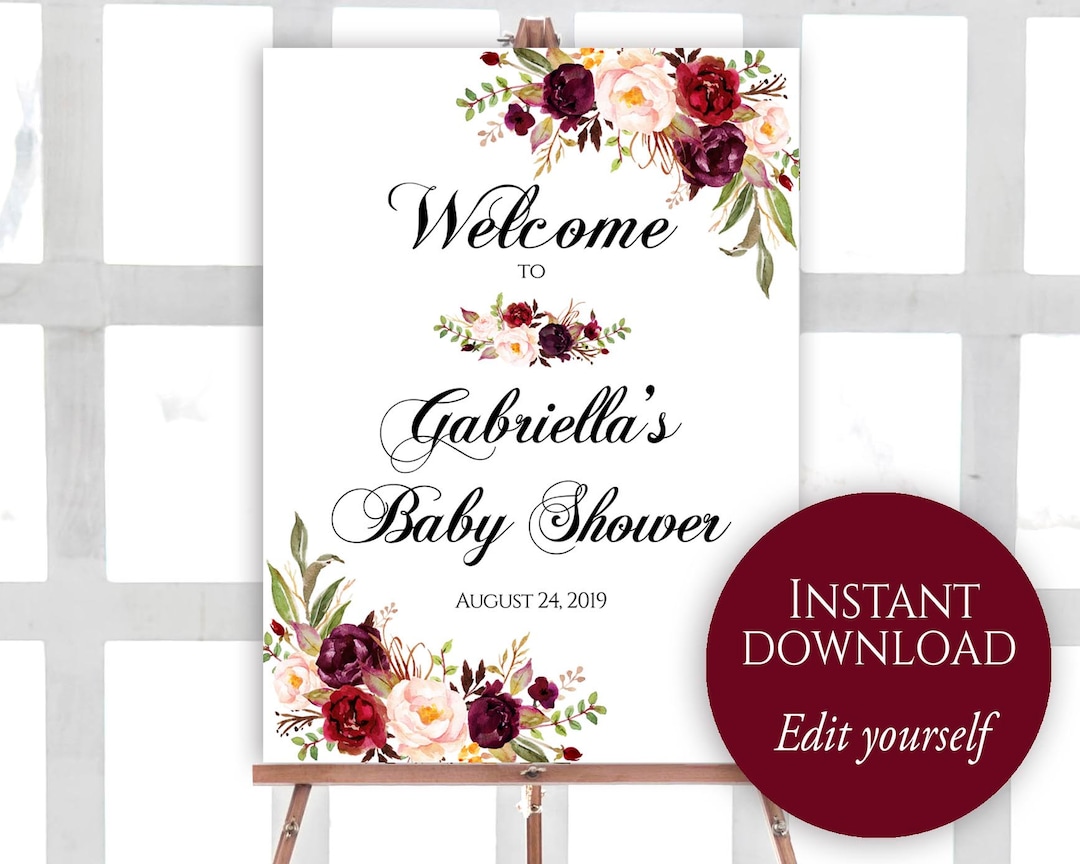 Welcome to Baby Shower, Editable Welcome Sign, Baby Shower Welcome ...