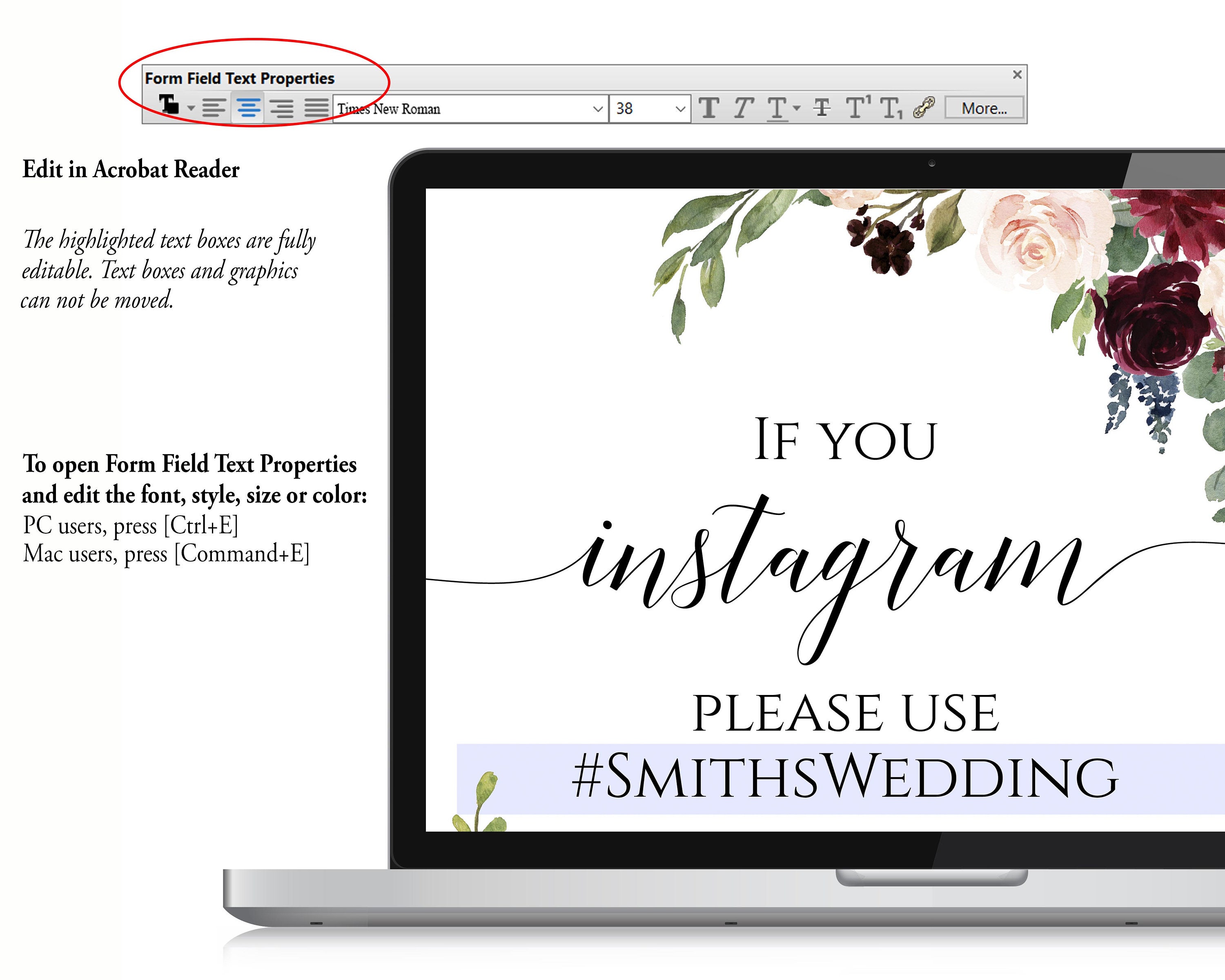 Instagram Wedding Sign If You Instagram Sign Instagram | Etsy